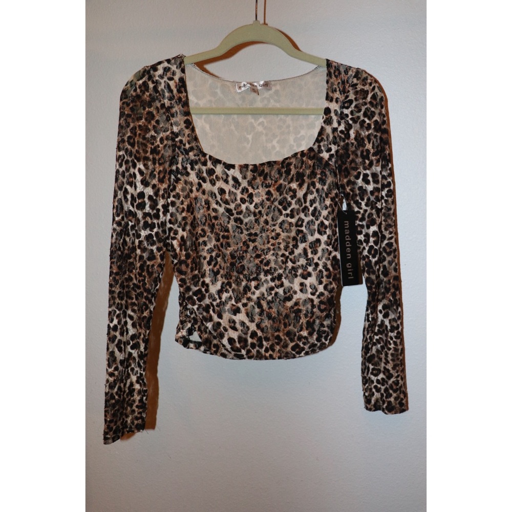 Madden Girl Leopard Print Mesh Top